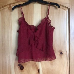 Frilly red tank top
